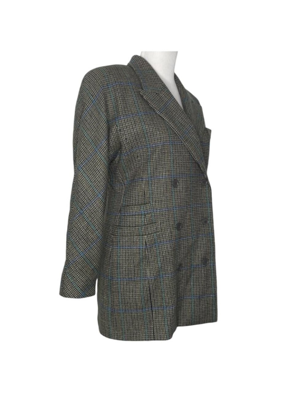 Vintage Escada Wool Blazer Jacket by Margaretha Ley Size 38 Plaid Double Breast - Picture 3 of 10